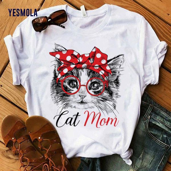 women's t-shirt yesmola women cat mom fashion mama clothes printed cute tshirt female cartoon casual funny t shirt, White
women's t-shirt yesmola women cat mom fashion mama clothes printed cute tshirt female cartoon casual funny t shirt, White