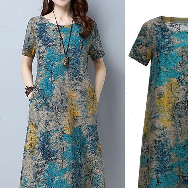z25 plus size dress cotton linen summer dress women vintage elegant ladies loose casual dresses ol work wear sundress vestidos, Black;gray
z25 plus size dress cotton linen summer dress women vintage elegant ladies loose casual dresses ol work wear sundress vestidos, Black;gray
