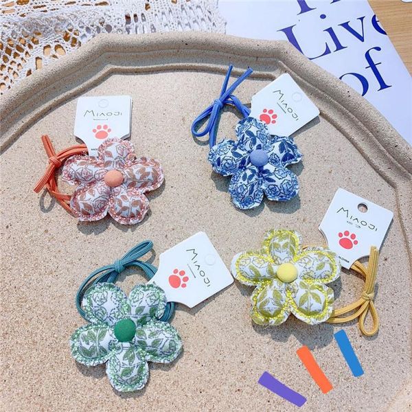 new children's beautiful small fresh printing fabric flower rubber band sweet girl princess fashion ponytail hair accessorie, Slivery;white
new children's beautiful small fresh printing fabric flower rubber band sweet girl princess fashion ponytail hair accessorie, Slivery;white
