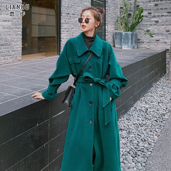 women's wool & blends green 2021 fashion woollen overcoat thicken korean style temperament loose woman clothing winter abrigos woman�, Black
women's wool & blends green 2021 fashion woollen overcoat thicken korean style temperament loose woman clothing winter abrigos woman�, Black
