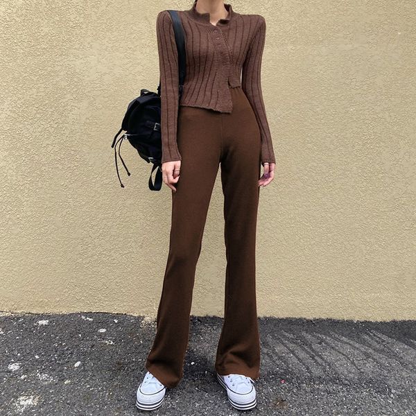 solid casual brown knitted long pants women skinny high waist trousers ladies elegant vintage y2k joggers streetwear, Black;white
solid casual brown knitted long pants women skinny high waist trousers ladies elegant vintage y2k joggers streetwear, Black;white