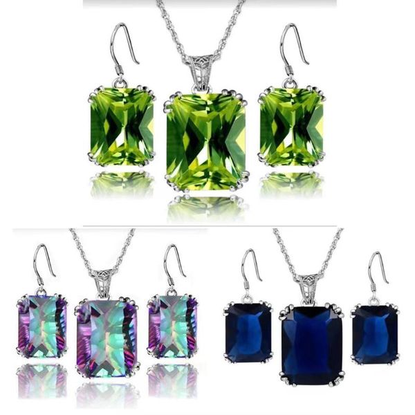 earrings & necklace amc 2 pc/set rectangular crystal earring and jewelry set for women engagement wedding accessories gifts, Silver
earrings & necklace amc 2 pc/set rectangular crystal earring and jewelry set for women engagement wedding accessories gifts, Silver