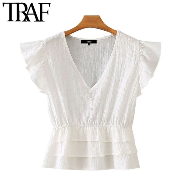 traf women sweet fashion ruffles pleated blouses vintage v neck short sleeve female shirts blusas chic 210730, White
traf women sweet fashion ruffles pleated blouses vintage v neck short sleeve female shirts blusas chic 210730, White