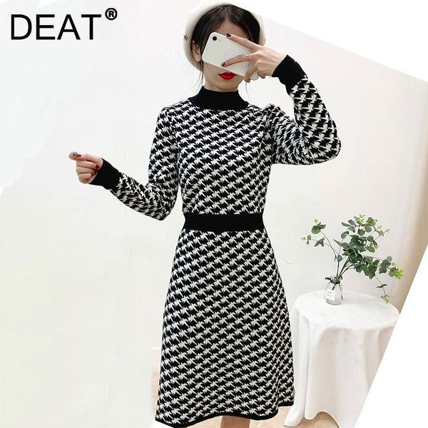 casual dresses deat women plaid knitting dress stand neck long sleeve arrivals lady temperament fashion winter autumn 2021 11j0121, Black;gray
casual dresses deat women plaid knitting dress stand neck long sleeve arrivals lady temperament fashion winter autumn 2021 11j0121, Black;gray