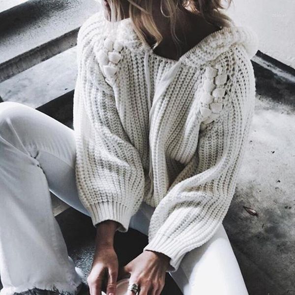 casual long sleeve knitted sweater with hooded women warm winter oversize loose pullover jumper abrigo mujer women's sweaters, White;black
casual long sleeve knitted sweater with hooded women warm winter oversize loose pullover jumper abrigo mujer women's sweaters, White;black
