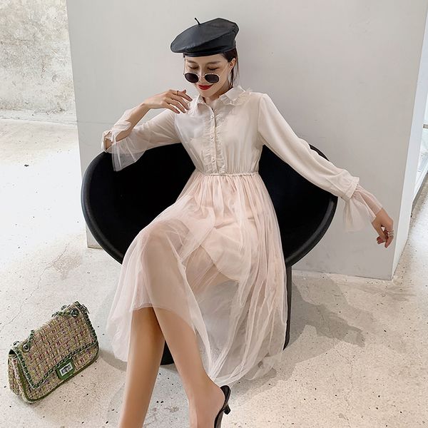 2021 new fall asymmetrical mesh long tunic flare sleeve collar shirt women korean fashion clothing j8me, Black;gray
2021 new fall asymmetrical mesh long tunic flare sleeve collar shirt women korean fashion clothing j8me, Black;gray