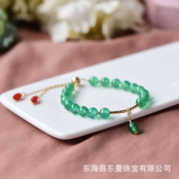 natural green agate 6mm bracelet diy summer mini fresh design, Black 
natural green agate 6mm bracelet diy summer mini fresh design, Black