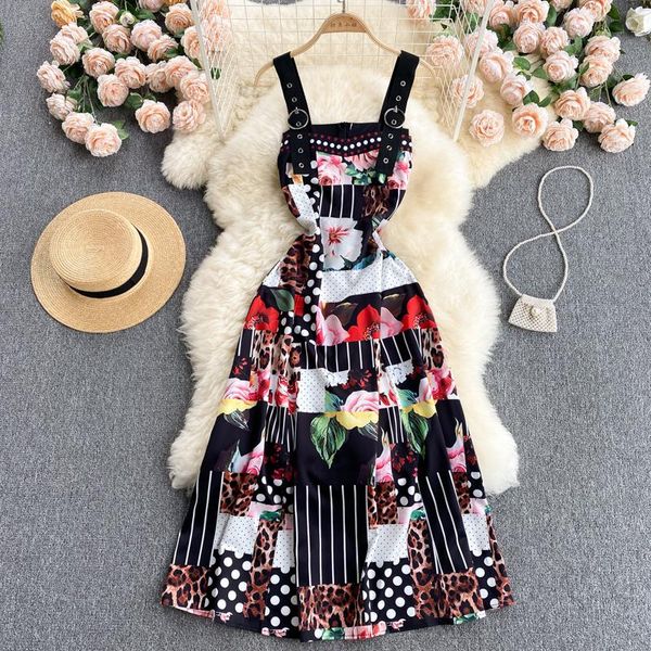 casual dresses women summer fashion color matching printing slim sleeveless a-line dress elegant vintage clothes vestidos s953, Black;gray
casual dresses women summer fashion color matching printing slim sleeveless a-line dress elegant vintage clothes vestidos s953, Black;gray