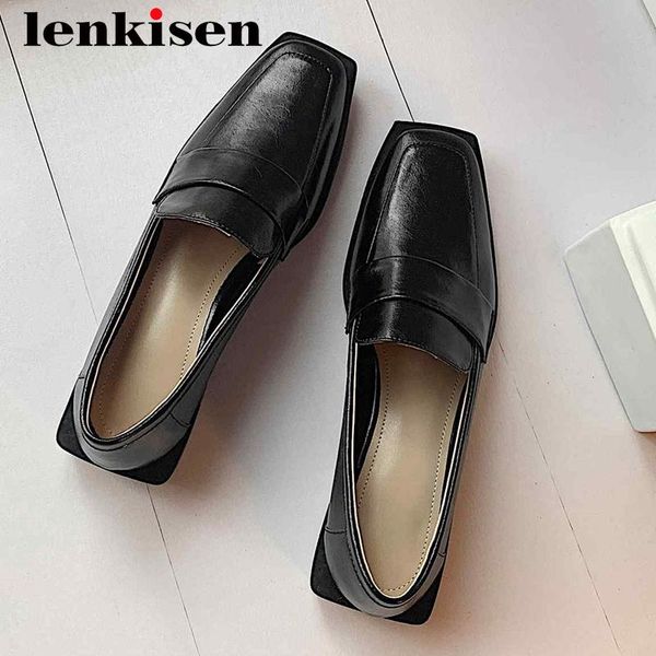 lenkisen neutral cow split leather three colors handmade square toe thick med heel slip on daily wear cozy gentlewomen pumps l30, Black
lenkisen neutral cow split leather three colors handmade square toe thick med heel slip on daily wear cozy gentlewomen pumps l30, Black
