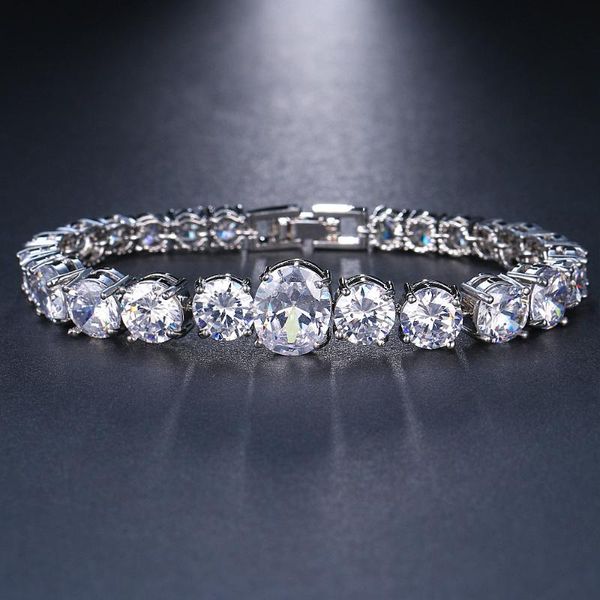 link, chain ekopdee luxury cz bridal wedding jewelry silver color round shape cubic zirconia bracelet for women charm zircon bracelets 2021, Black
link, chain ekopdee luxury cz bridal wedding jewelry silver color round shape cubic zirconia bracelet for women charm zircon bracelets 2021, Black