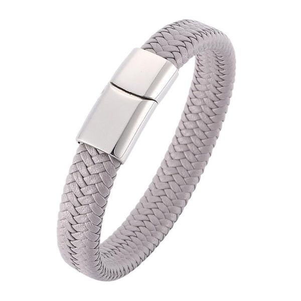 charm bracelets vintage business men's hand-woven leather stainless steel magnetic buckle fashion simple 7-sp0007, Golden;silver
charm bracelets vintage business men's hand-woven leather stainless steel magnetic buckle fashion simple 7-sp0007, Golden;silver