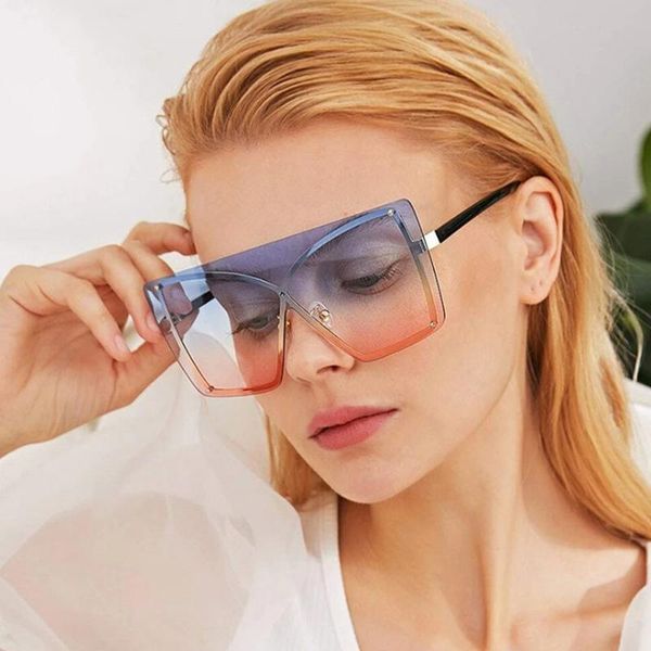 sunglasses rimless for women designer vintage rectangle sun glasses female gradient uv400, White;black
sunglasses rimless for women designer vintage rectangle sun glasses female gradient uv400, White;black