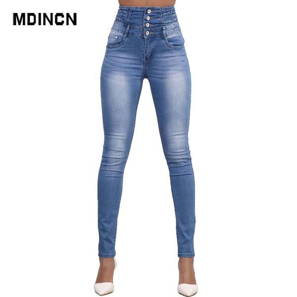 women's jeans mdincn spring and autumn high waist women slim elastic solid color feet softened denim trousers, Blue
women's jeans mdincn spring and autumn high waist women slim elastic solid color feet softened denim trousers, Blue