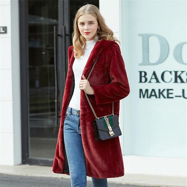 women's fur & faux winter plush long hooded cardigan coat casual fake hair fine wool ladies comfortable warm, Black
women's fur & faux winter plush long hooded cardigan coat casual fake hair fine wool ladies comfortable warm, Black