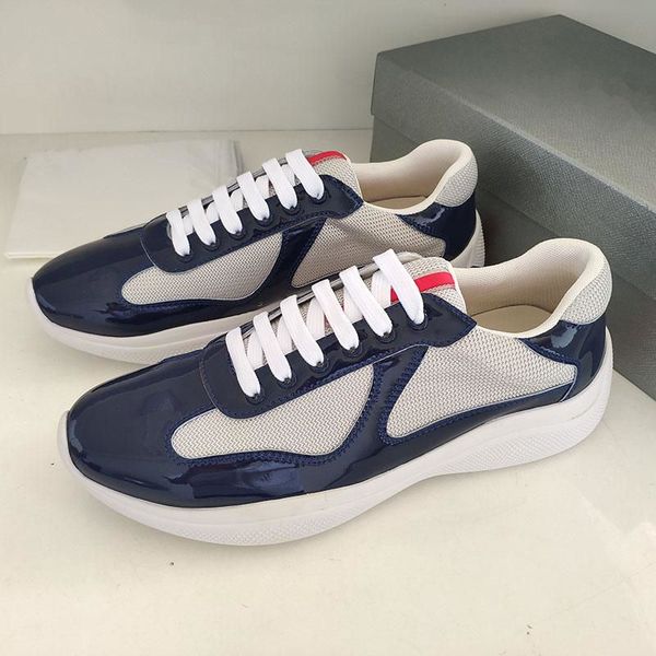 men america's cup xl sneakers blue patent leather flat shoes black mesh lace-up casual trainers outdoor runner shoe with box
men america's cup xl sneakers blue patent leather flat shoes black mesh lace-up casual trainers outdoor runner shoe with box