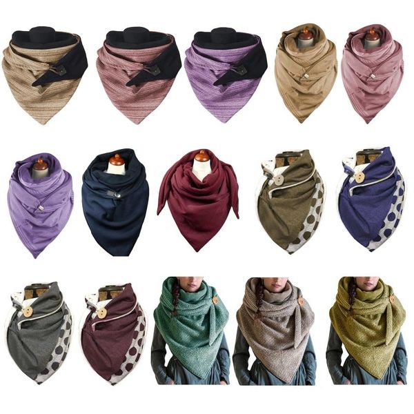 women winter thicken warm large shawl wrap contrast color polka dot printing soft button scarf windproof triangle bib, Blue;gray
women winter thicken warm large shawl wrap contrast color polka dot printing soft button scarf windproof triangle bib, Blue;gray