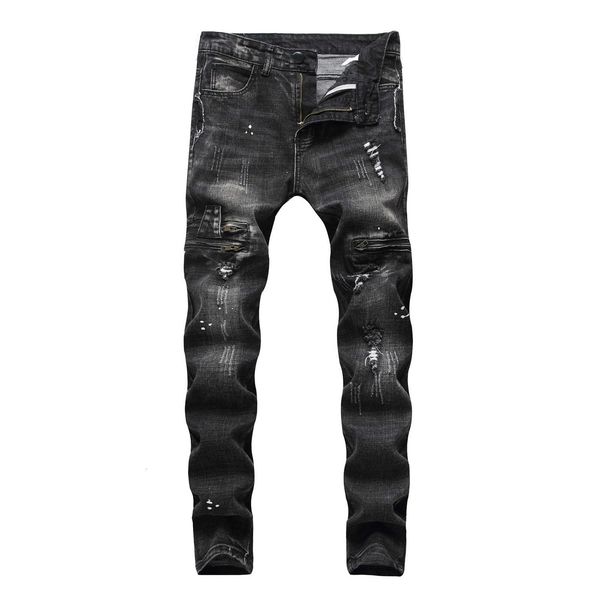 mens ripped biker jeans cotton black slim fit male motorcycle pants vintage zipper denim trousers high quality, Blue
mens ripped biker jeans cotton black slim fit male motorcycle pants vintage zipper denim trousers high quality, Blue