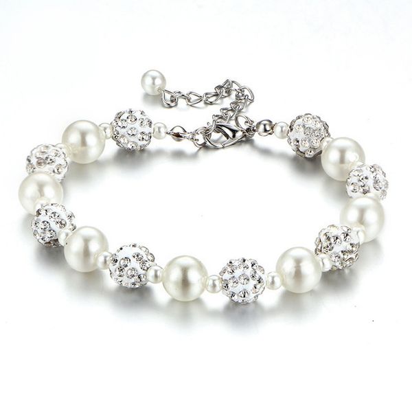 white pearl bracelet creative simple classic full diamond shambhala diamond bead bracelet, Silver
white pearl bracelet creative simple classic full diamond shambhala diamond bead bracelet, Silver