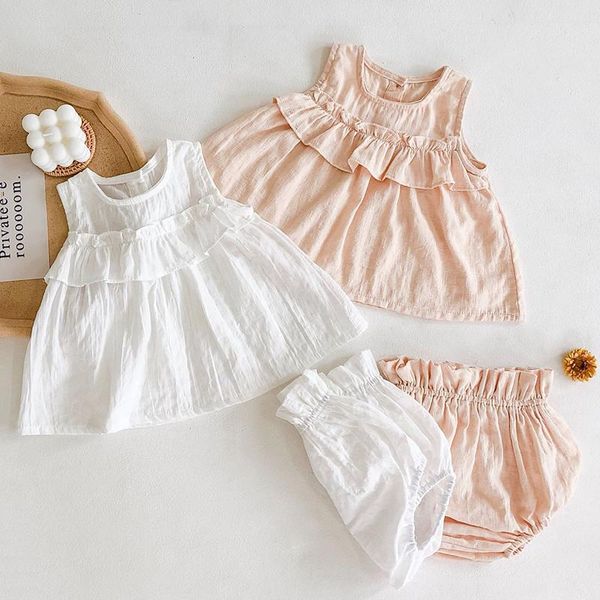 clothing sets 0-2yrs summer kids girl suit clothes infant baby girls sleeveless + lantern pants 2pcs, White
clothing sets 0-2yrs summer kids girl suit clothes infant baby girls sleeveless + lantern pants 2pcs, White