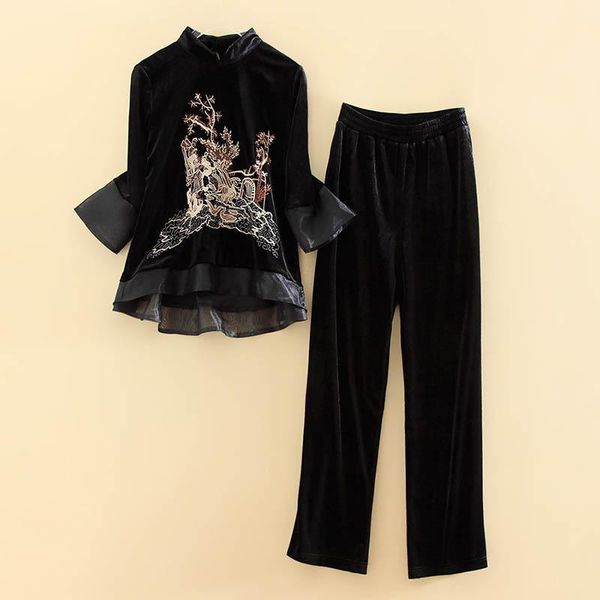 the new autumn woman two piece set chinese style high end velvet embroidery coat+ elegant wide leg pants 2 piece set women s-2xl, White
the new autumn woman two piece set chinese style high end velvet embroidery coat+ elegant wide leg pants 2 piece set women s-2xl, White