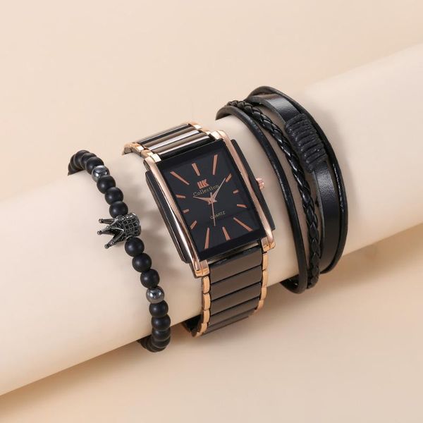 wristwatches business men's belt quartz watch bracelet set casual fashion simple square small dial steel band wristwatch 3pcs/set relog, Slivery;brown
wristwatches business men's belt quartz watch bracelet set casual fashion simple square small dial steel band wristwatch 3pcs/set relog, Slivery;brown