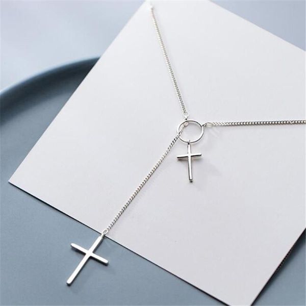 pendant necklaces trendy cross silver color necklace simple temperament clavicle chain women's jewelry accessories
pendant necklaces trendy cross silver color necklace simple temperament clavicle chain women's jewelry accessories