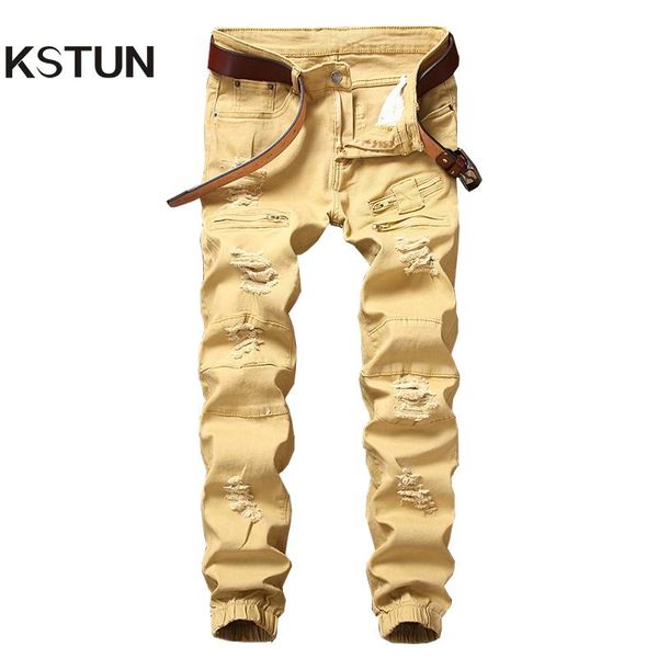 men's jeans ripped men stretch slim fit jogging pants fake zippers destroyed hollow out hip hop casual denim male no belt, Blue
men's jeans ripped men stretch slim fit jogging pants fake zippers destroyed hollow out hip hop casual denim male no belt, Blue