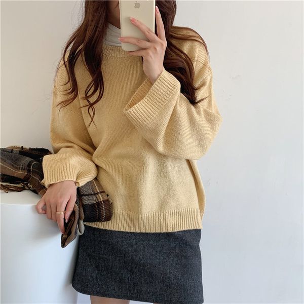 2021 sweater o-neck new leisure streetwear outwear women elegant solid long sleeve knitted vintage twist sweaters tcf7, White;black
2021 sweater o-neck new leisure streetwear outwear women elegant solid long sleeve knitted vintage twist sweaters tcf7, White;black