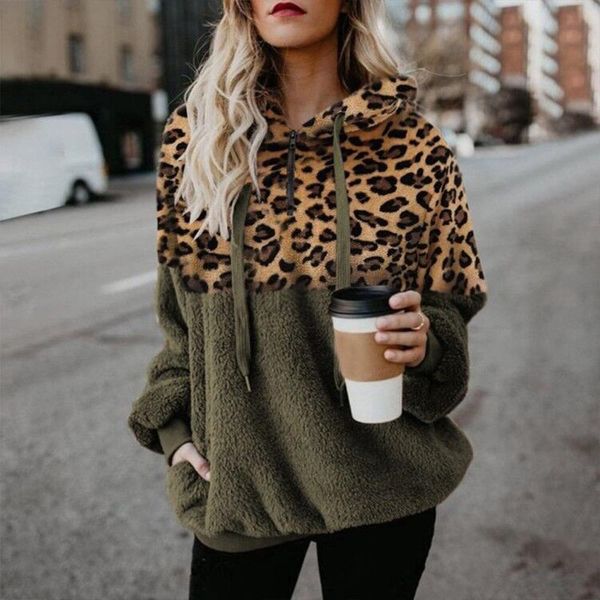 women's zipper leopard print new 2020 pocket fall winter sweater plush hoodie, Blue;black
women's zipper leopard print new 2020 pocket fall winter sweater plush hoodie, Blue;black