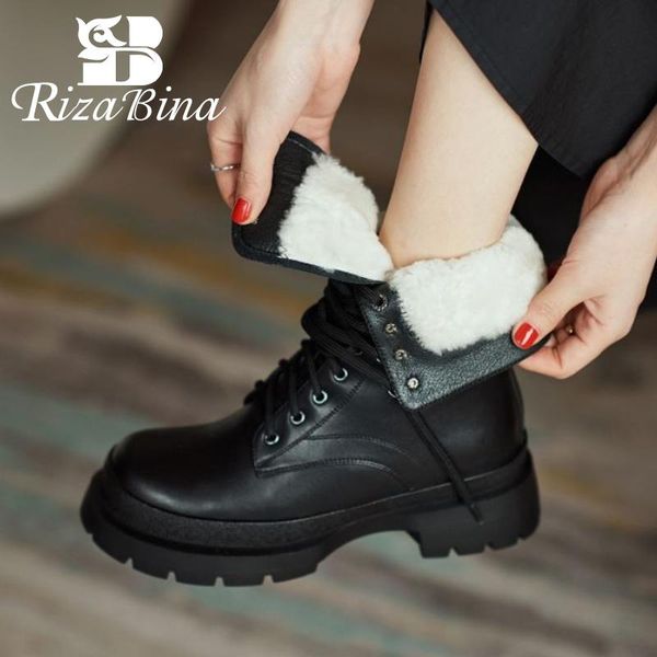 boots rizabina real leather women short fashion platform cross strap winter shoes woman warm fur plush footwear size 34-39, Black
boots rizabina real leather women short fashion platform cross strap winter shoes woman warm fur plush footwear size 34-39, Black