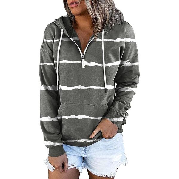 women's hoodies & sweatshirts strips hoodie casual zipper drawstring hooded sweatshirt loose long sleeve autumn ladies oversized, Black
women's hoodies & sweatshirts strips hoodie casual zipper drawstring hooded sweatshirt loose long sleeve autumn ladies oversized, Black