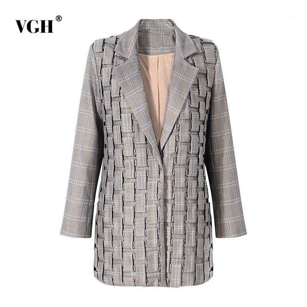 women's suits & blazers vgh vintage gingham female notched long sleeve korean ruched straight loose jackets spring 2021 fashion clothin, White;black
women's suits & blazers vgh vintage gingham female notched long sleeve korean ruched straight loose jackets spring 2021 fashion clothin, White;black
