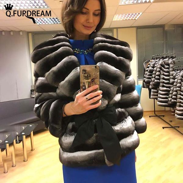 women's fur & faux q.furdream woman chinchilla color real rex coat big lapel with belt full sleeves stripe autumn winter warm jacket, Black
women's fur & faux q.furdream woman chinchilla color real rex coat big lapel with belt full sleeves stripe autumn winter warm jacket, Black