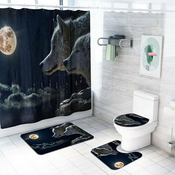 bath accessory set 4pcs/set animal printing bathroom non-slip pedestal rug lid toilet cover mat shower curtain
bath accessory set 4pcs/set animal printing bathroom non-slip pedestal rug lid toilet cover mat shower curtain