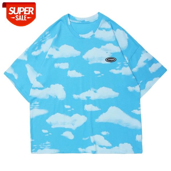 hip hop streetwear t-shirt men harajuku blue sky cloud print tshirt cotton 2021 summer short sleeve oversized t shirt blue #tp1t, White;black
hip hop streetwear t-shirt men harajuku blue sky cloud print tshirt cotton 2021 summer short sleeve oversized t shirt blue #tp1t, White;black