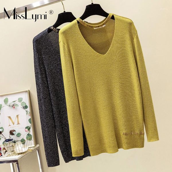 women's sweaters xl-4xl plus size women bright silk knitted autumn 2021 fashion hollow out v-neck long sleeve loose casual knitwear, White;black
women's sweaters xl-4xl plus size women bright silk knitted autumn 2021 fashion hollow out v-neck long sleeve loose casual knitwear, White;black