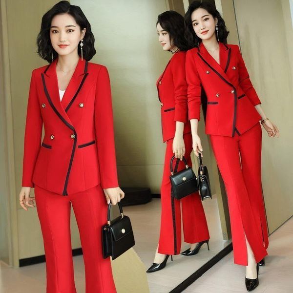 women's two piece pants 2021 spring autumn women office set female double-breasted blazer + ol flare pant suits lady casual solid n259, White
women's two piece pants 2021 spring autumn women office set female double-breasted blazer + ol flare pant suits lady casual solid n259, White