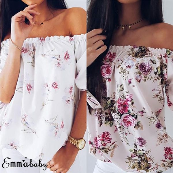 women's blouses & shirts fashion women off shoulder long sleeve floral print pullover casual blouse hals langarm chiffon summer lady, White
women's blouses & shirts fashion women off shoulder long sleeve floral print pullover casual blouse hals langarm chiffon summer lady, White