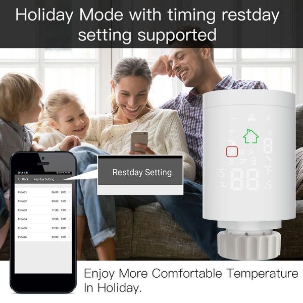 smart home control tuya zigbee3.0 intelligent radiator actuator programmable thermostatic valve temperature controller easy to operate
smart home control tuya zigbee3.0 intelligent radiator actuator programmable thermostatic valve temperature controller easy to operate