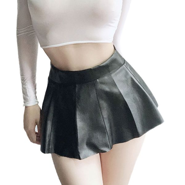 Sexy Women Zipper Open Gothic Black Pleated Skirt PU Faux Leather A-Line Ruffled MINI Skirt Club Sexy Stage Wear F13
Sexy Women Zipper Open Gothic Black Pleated Skirt PU Faux Leather A-Line Ruffled MINI Skirt Club Sexy Stage Wear F13