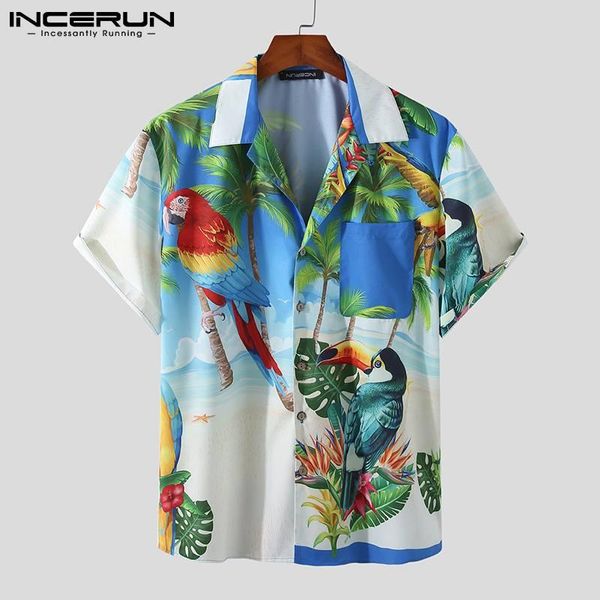 men's casual shirts summer printing men hawaiian shirt lapel short sleeve streetwear vacation camisas 2021 beach clothing incerun s-5xl, White;black
men's casual shirts summer printing men hawaiian shirt lapel short sleeve streetwear vacation camisas 2021 beach clothing incerun s-5xl, White;black