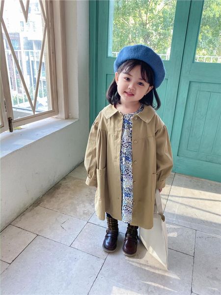 coat fashion girls jacket clothes turn-down collar kids classic trench outwear fall winter warm children 1-6y, Blue;gray 
coat fashion girls jacket clothes turn-down collar kids classic trench outwear fall winter warm children 1-6y, Blue;gray