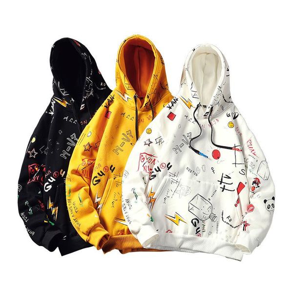 men's hoodies sweatshirts hip hop men graffiti printed women streetwear oversize casual cotton pullover clothes, Black
men's hoodies sweatshirts hip hop men graffiti printed women streetwear oversize casual cotton pullover clothes, Black