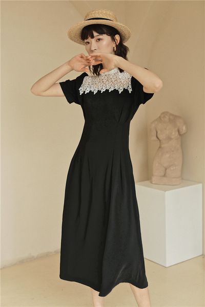 2021 new vintage hofn patchwork lace tunic long midi women summer short sleeve a line ladies clothing wld8, Black;gray
2021 new vintage hofn patchwork lace tunic long midi women summer short sleeve a line ladies clothing wld8, Black;gray