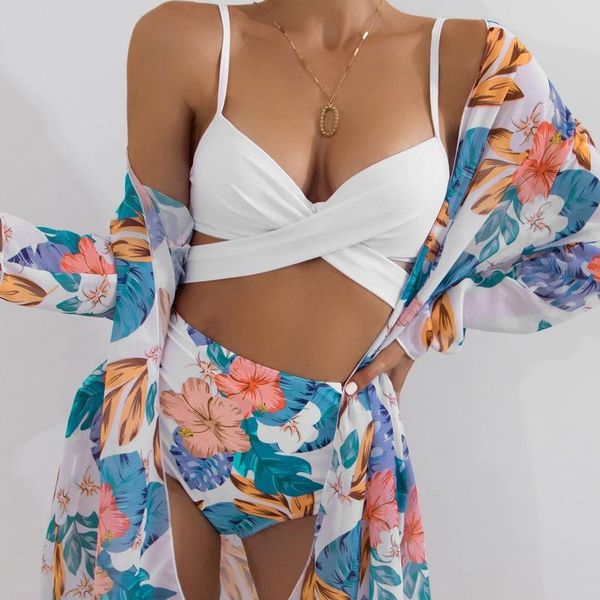 women's swimwear swimsuit fashion printing bikini three piece mesh split beach suit stroje kapielowe damskie, White;black
women's swimwear swimsuit fashion printing bikini three piece mesh split beach suit stroje kapielowe damskie, White;black