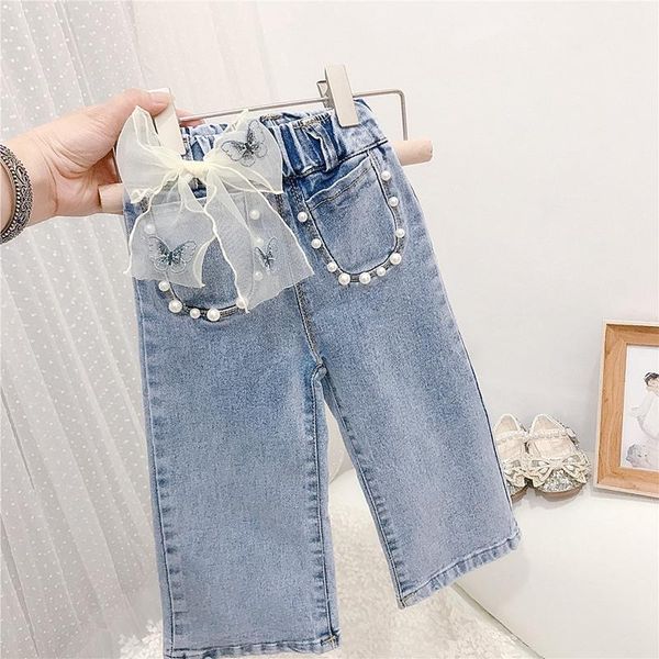 jeans fashion girls kids princess pant autumn bow beaded children baby denim wide leg pants trousers s12961, Blue
jeans fashion girls kids princess pant autumn bow beaded children baby denim wide leg pants trousers s12961, Blue