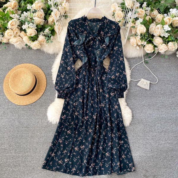 2021 new casual outono senhora vintage floral impresso chiffon camisa vestido de manga longa arco midi primavera vero osad, Black;gray
2021 new casual outono senhora vintage floral impresso chiffon camisa vestido de manga longa arco midi primavera vero osad, Black;gray