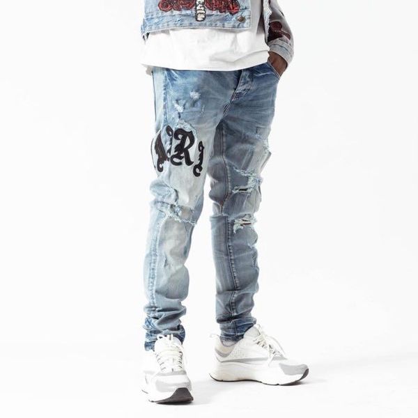 men's jeans iw0623 fashion 2021 runway luxury european design party style clothing, Blue
men's jeans iw0623 fashion 2021 runway luxury european design party style clothing, Blue