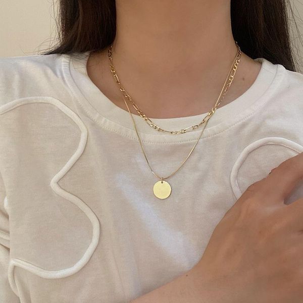 pendant necklaces double chains 2021 wind simple clavicle chain sweater choker for women jewelry accessories collares, Silver
pendant necklaces double chains 2021 wind simple clavicle chain sweater choker for women jewelry accessories collares, Silver