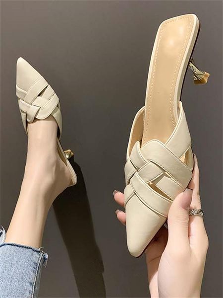 slippers thin heels shallow soft high-heeled shoes lady pointed toe med slides fashion slipers women comfort summer luxury 2021, Black
slippers thin heels shallow soft high-heeled shoes lady pointed toe med slides fashion slipers women comfort summer luxury 2021, Black